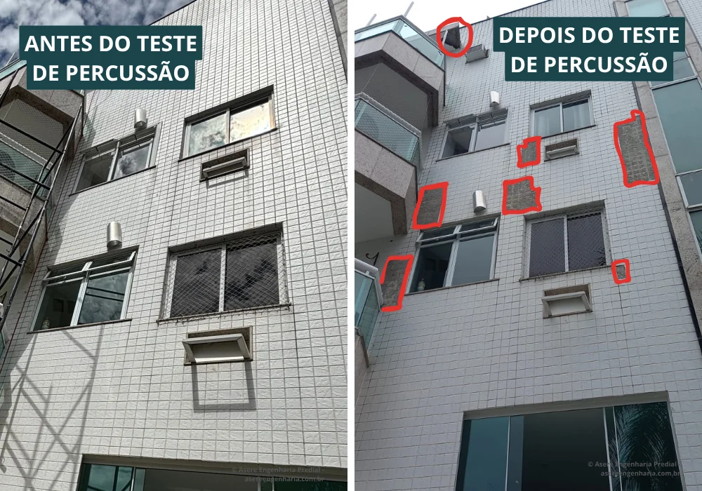Mapeamento técnico de manifestações e fissuras durante inspeção de fachada predial